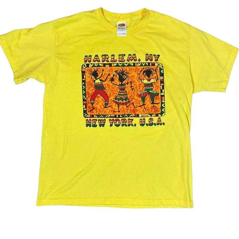 90s harlem ny tee shirt yellow fotl